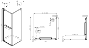 Душевой уголок Теси (Tesi) VSRW-7TS9090CLG, 900*900, брашированное золото, стекло прозрачное