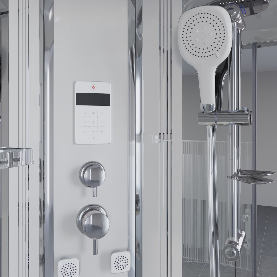 Душевая кабина Niagara Ultra NG-709-01 (100х100х220) высокий поддон(48см),стекло прозрачное с рисунком,4 места