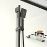 Душевая кабина Niagara Standart ST100/80/15Q/BL (100х80х215) прямоугольник,поддон 15см,распашная,проф.черный,3 места