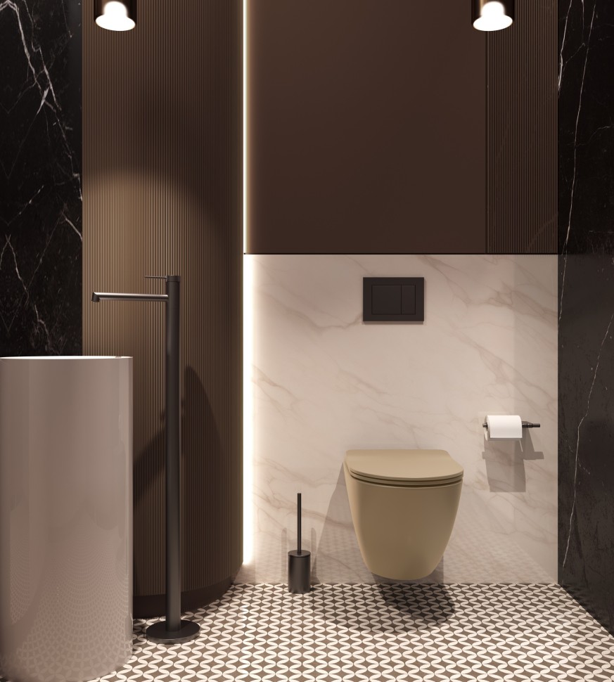 Унитаз подвесной Globo VT1-14STMC Tornado, цвет капучино матовый, ультратонкое сиденье soft-close