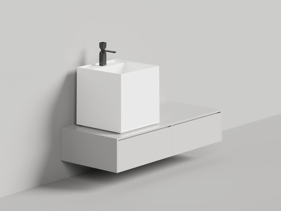 Раковина накладная ARMONIA SQUARE TOP 03   без отверстия под смеситель 450х450х450 S-Stone Матовое
