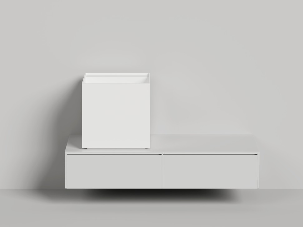 Раковина накладная ARMONIA SQUARE TOP 03   без отверстия под смеситель 450х450х450 S-Stone Матовое