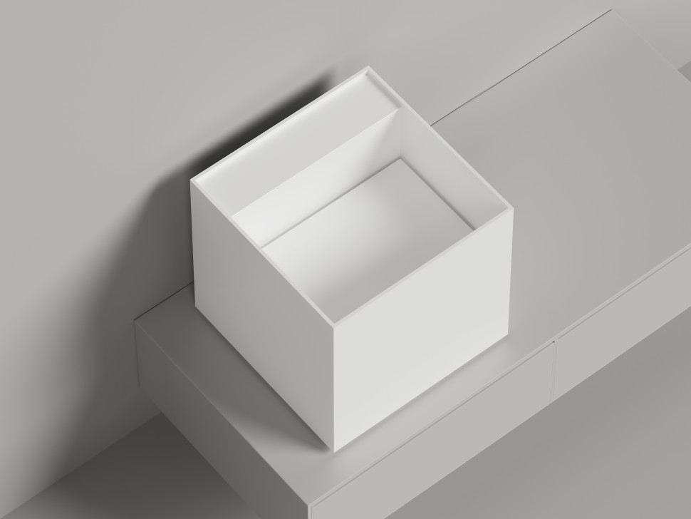 Раковина накладная ARMONIA SQUARE TOP 03   без отверстия под смеситель 450х450х450 S-Stone Матовое