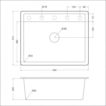 Кухонная мойка ЕМАR EMQ-1640.Q EMQ-1640.Q Берилл