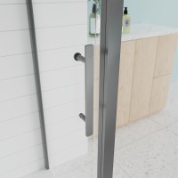 Душевой угол Veconi Evo 100SP GR 1100х1100x1950, графит брашинг, прозрачное стекло