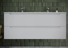 Тумба подвесная SANCOS Norma 2.0 1190х450х500, c двумя ящиками оснащенными доводчиками, белый глянец , арт. NR2.120-1W