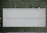 Тумба подвесная SANCOS Norma 2.0 1190х450х500, c двумя ящиками оснащенными доводчиками, белый глянец , арт. NR2.120-1W