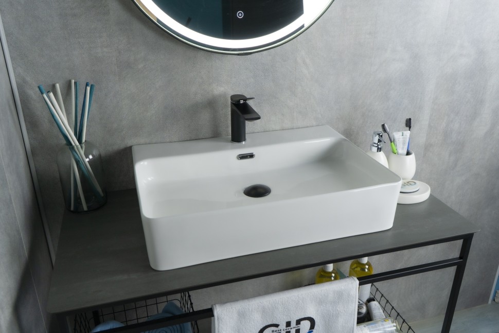 Раковина Gid N9256 51172 накладная белая 60x42x14