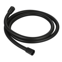 AQM1502MB Шланг душевой, ПВХ, 1500 мм, с латунными коническими гайками и защитой от перекручивания, черный матовый