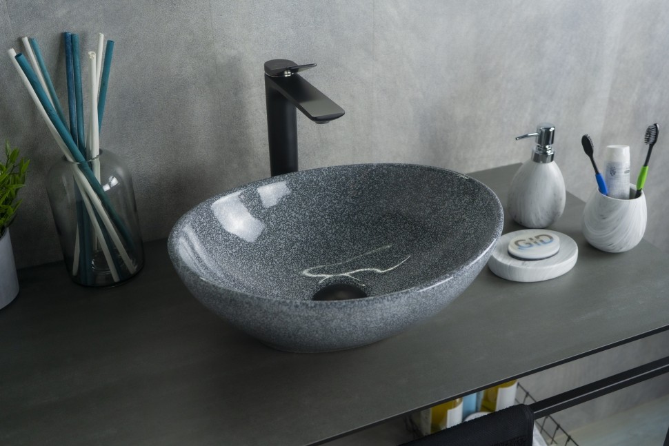 Раковина Gid Mnc331 54430 накладная под камень глянцевая 41x34x15