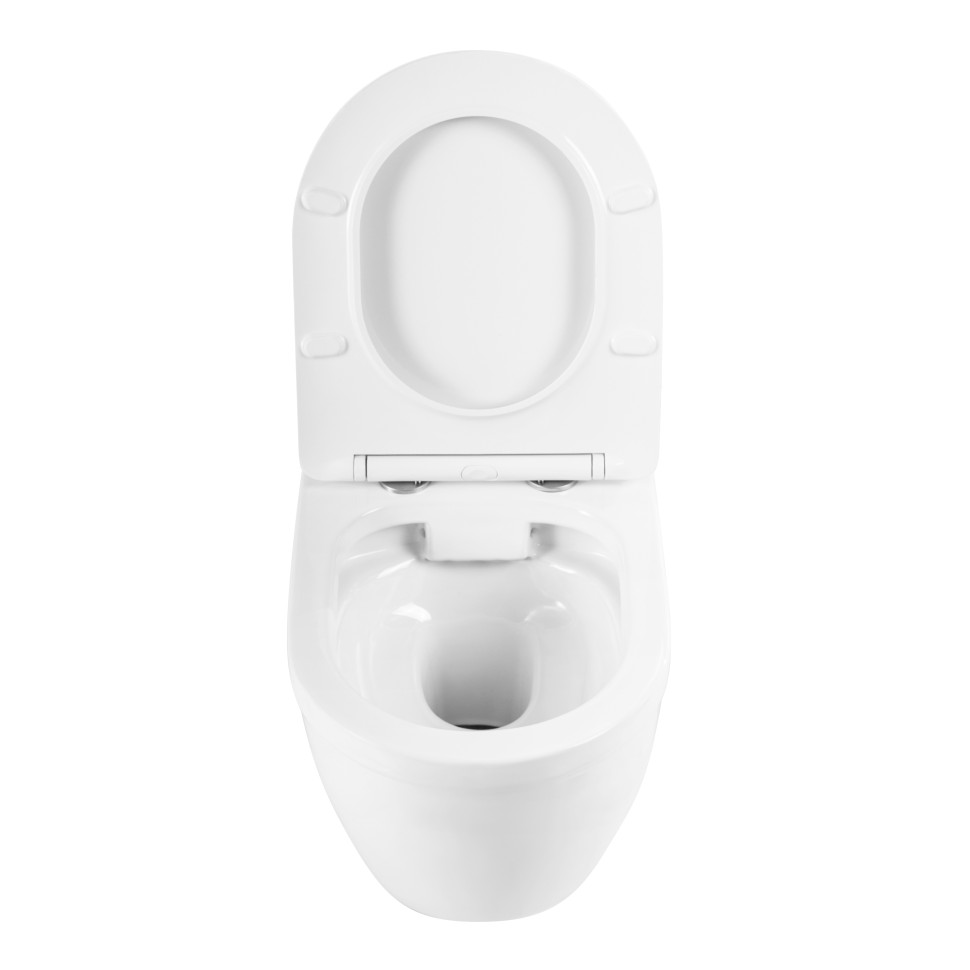 Унитаз подвесной безободковый с сиденьем BelBagno LOTO BB070CHR/SC