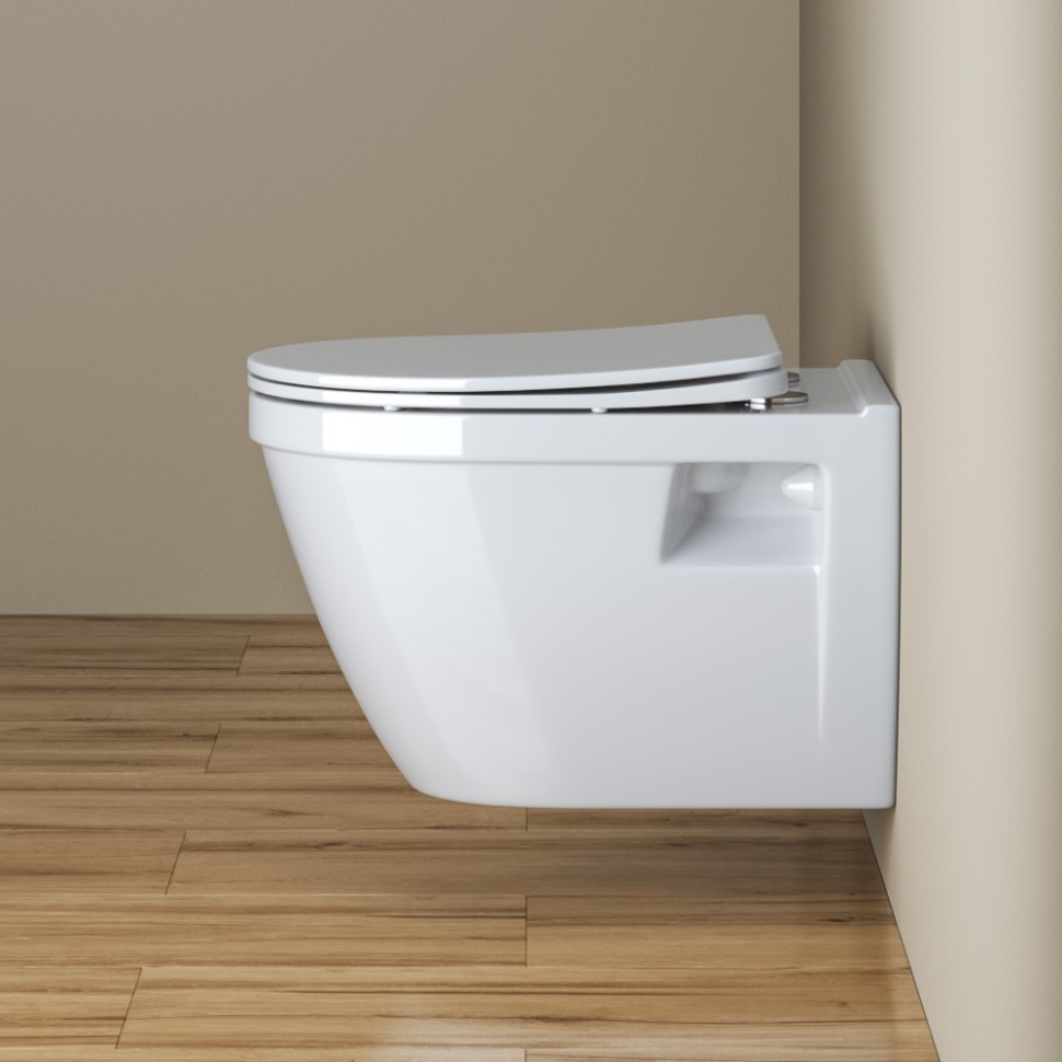 Унитаз подвесной безободковый с сиденьем BelBagno LOTO BB070CHR/SC
