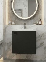 Тумба с раковиной в ванную Uperwood Aurora 50 см, черный матовый