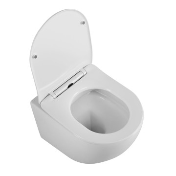 Унитаз подвесной безободковый с сиденьем BelBagno UNO 2.0 BB7306CHR/SC