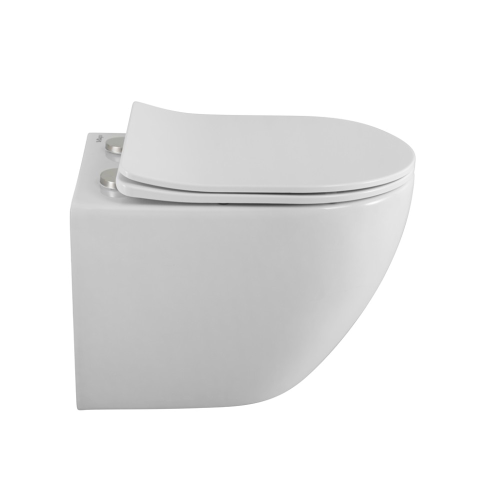 Унитаз подвесной безободковый с сиденьем BelBagno UNO 2.0 BB7306CHR/SC