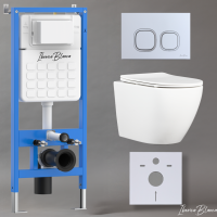 Комплект 3в1 IBERICA BLANCA инсталляция SILENCIO, унитаз BILBAO ALTO белый, кнопка смыва ESTI-Q хром матовый (IB001.BLA.231.834)