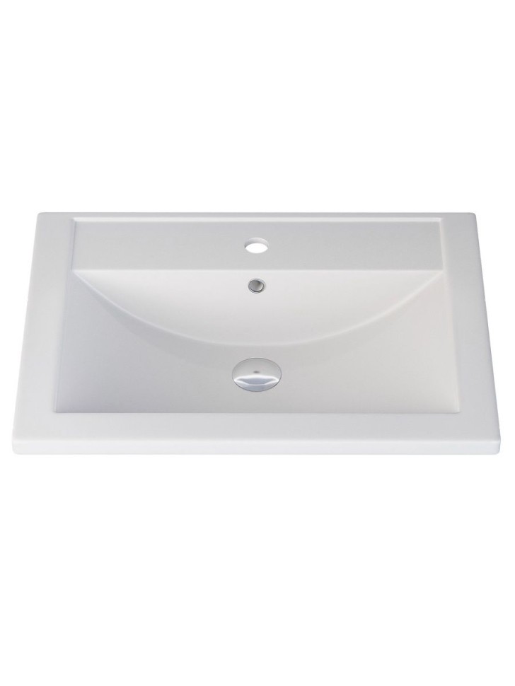 Раковина для ванной кварцевая Uperwood Foster Quartz 60х40,5х16,5 см, белая матовая, жасмин