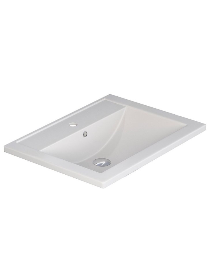 Раковина для ванной кварцевая Uperwood Foster Quartz 60х40,5х16,5 см, белая матовая, жасмин