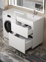 Тумба под стиральную машину напольная Uperwood Tanos 58х47,5х76,5 см, белая, 2 ящика