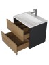 Тумба под раковину для ванной Uperwood Barsa, 60 см, подвесная, черная/дуб сонома