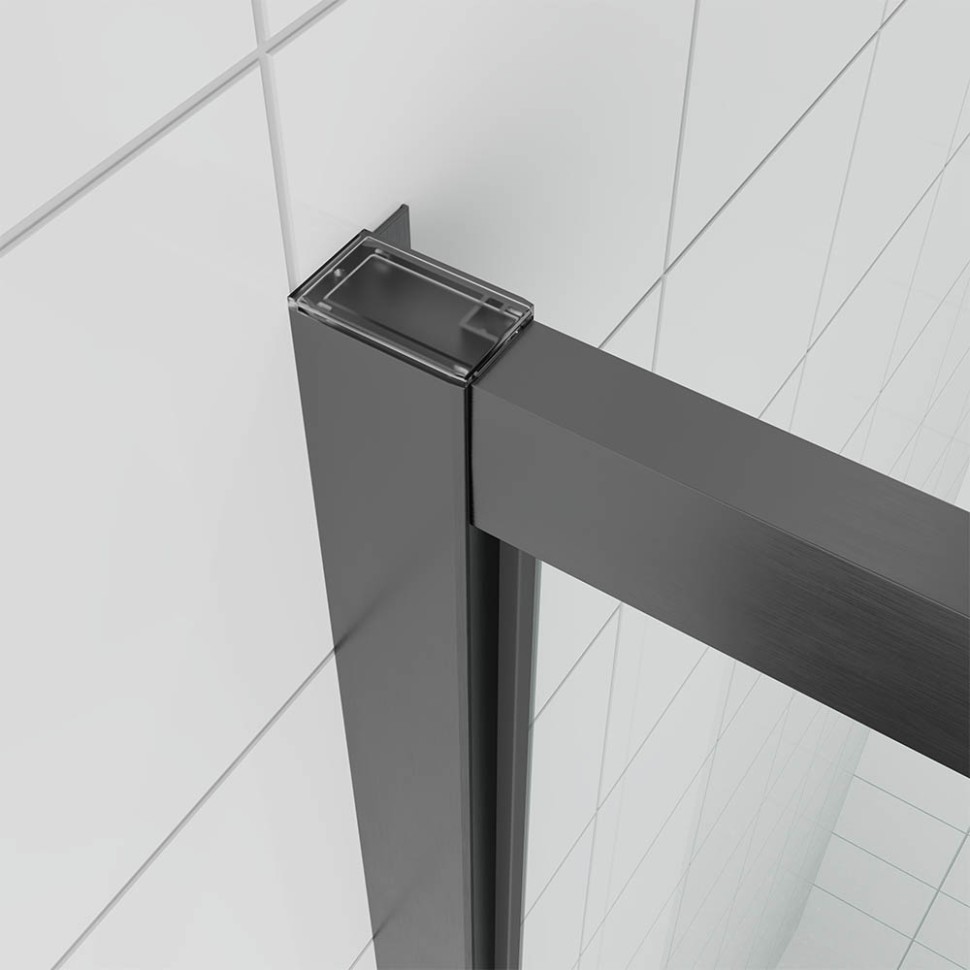 Душевой угол Veconi Ottimo P20SP GR, 1100х900х1900 графит брашинг, стекло прозрачное