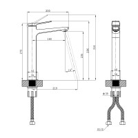 Смеситель для накладной раковины OSGARD BRETTA 50113