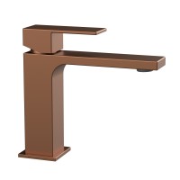 Смеситель для раковины Куб (Cube) VBF-1C01BC однорычажный, брашированная медь