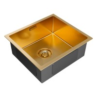 Мойка нерж. сталь AISI304 ALLER 44 UNI, PM904444-BG, брашированное золото, PVD, 440х440мм, Starke-Paulmark