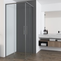 Душевой уголок Ultima VSS-7UL8090CLGM, 800*900, вороненая сталь, стекло прозрачное