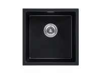 Мойка LUMI 45UNI, IT-GRANIT, LU45-BLM, черный металлик, 455х460, Paulmark