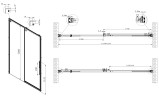 Душевая дверь Ultima VDS-7UL140CLBN, 1400, брашированный никель, стекло прозрачное,  
