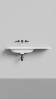 Раковина столешница ONDA FLOW OVAL 72 800-3000х400-700х176 S-Stone Матовое