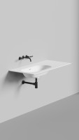 Раковина столешница ONDA FLOW OVAL 72 800-3000х400-700х176 S-Stone Матовое