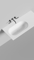 Раковина столешница ONDA FLOW OVAL 72 800-3000х400-700х176 S-Stone Матовое