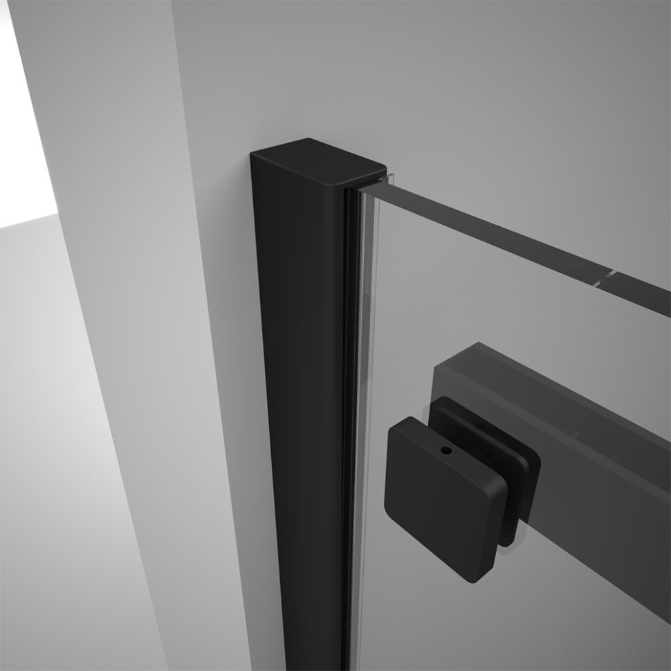 Душевой угол Veconi Rovigo RV-075B, 1400х800х2000 черный матовый, стекло прозрачное