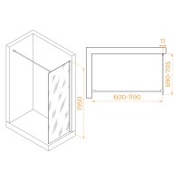 Душевая перегородка RGW WA-002 (Прозрачное, 700)