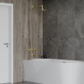 AQM8408BG Набор для комплектации ванны с изливом, верхним и ручным душем, шлифованное золото