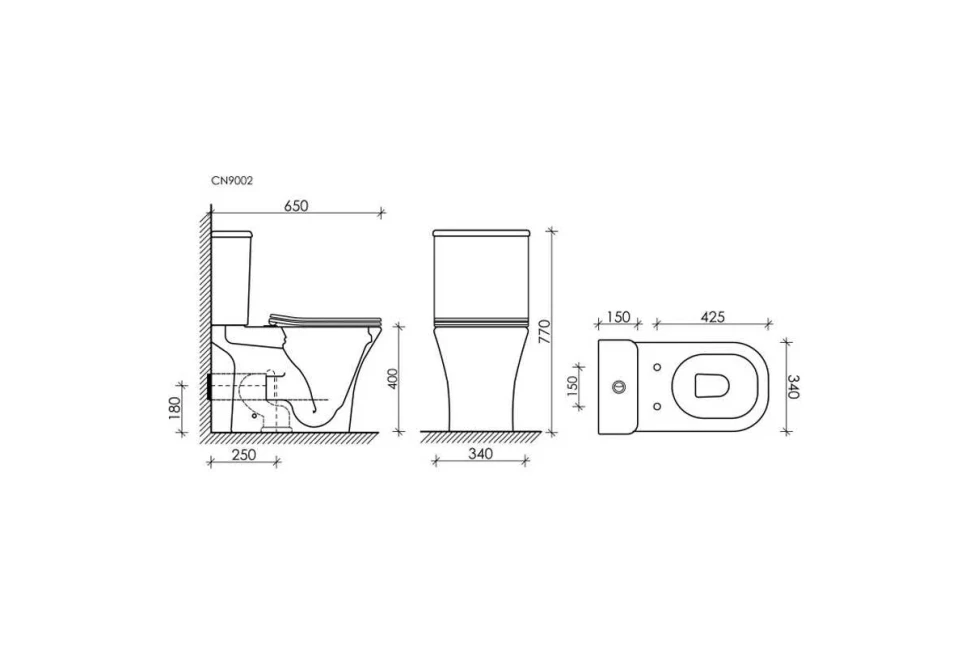 Напольная чаша унитаза ALFA Rimless Ceramicanova