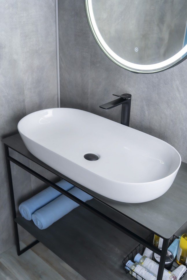 Раковина Gid N9348 51200 накладная белая 81x41x14