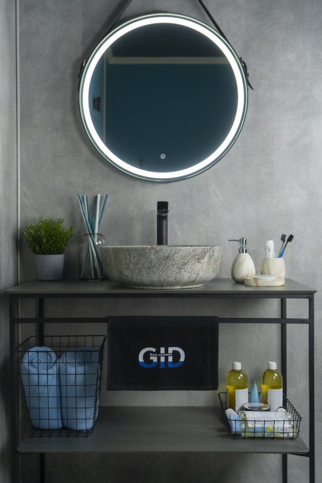 Раковина Gid Mnc498 54438 накладная под камень глянцевая 41.5x41.5x13.5