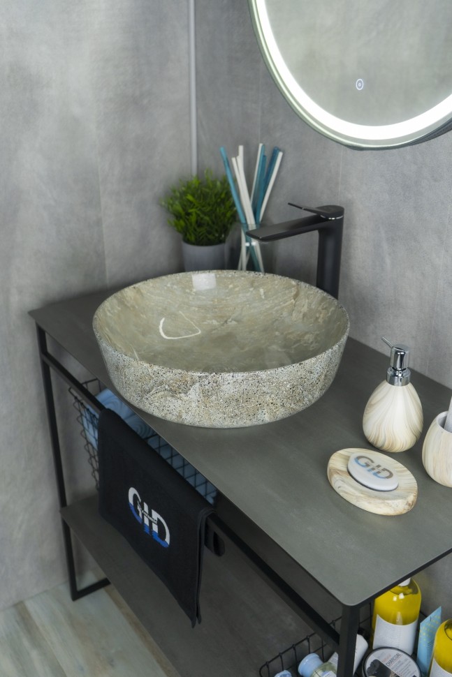 Раковина Gid Mnc498 54438 накладная под камень глянцевая 41.5x41.5x13.5