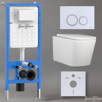 Комплект 3в1 IBERICA BLANCA инсталляция SILENCIO, унитаз TOLEDO ALTO белый, кнопка смыва ESTI-O белый глянцевый (IB001.TLA.231.821)