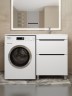 Тумба под стиральную машину напольная Uperwood Tanos 58х47,5х76,5 см, белая/графит, 2 ящика