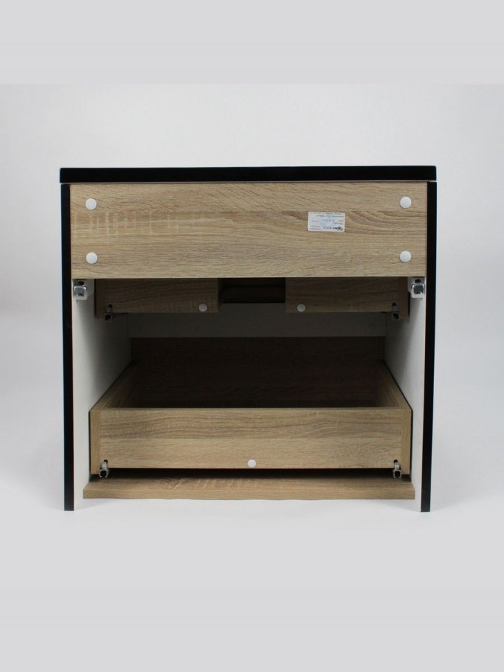 Тумба под раковину для ванной Uperwood Barsa, 70 см, подвесная, черная/дуб сонома