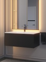 Тумба под раковину 85 см, Uperwood Parma Premium, черная