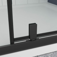 Душевая дверь Veconi Ottimo P20 B, 1100x1900, черный матовый, стекло тонированное матовое