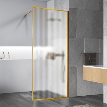 Душевая перегородка Волк-Ин (Walk-In) VSW-1HP120FLBG, 1200*2000, брашированное золото, стекло рифленое