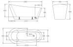 Акриловая ванна без перелива BELBAGNO BB63-1800-W0, 1800х870х850