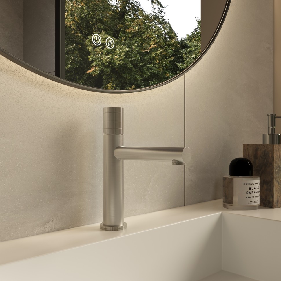 Смеситель для раковины Грув (Groove) VBF-4G1BN, брашированный никель