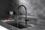 AQM9901MB Cucina Смеситель для кухни с выдвижным U-образным изливом,черный матовый